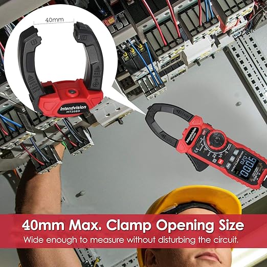 Intendvision Inrush Clamp Meter 1000A True RMS AC/DC Current Amp Meter, VFD, LOZ Mode, 6000 Counts, Measures Current Voltage Temperature Capacitance Resistance Diodes Continuity Duty-Cycle