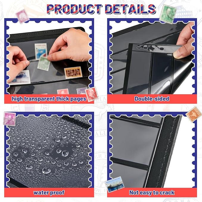 Gersoniel 30 Pieces stamp collecting supplies stamp collector pages Album sheets - Image 4