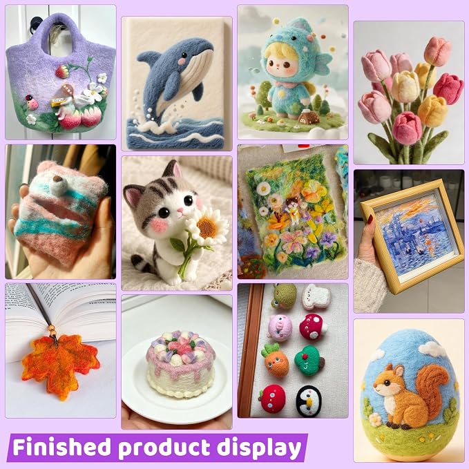 LOKUNN Needle Felting Kit, 55 Colors Felting Wool Kit - Image 7