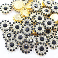 14mm 150pcs Crystals Black Glass Gems Sew on Rhinestones, Metal Base Claw by Unknown