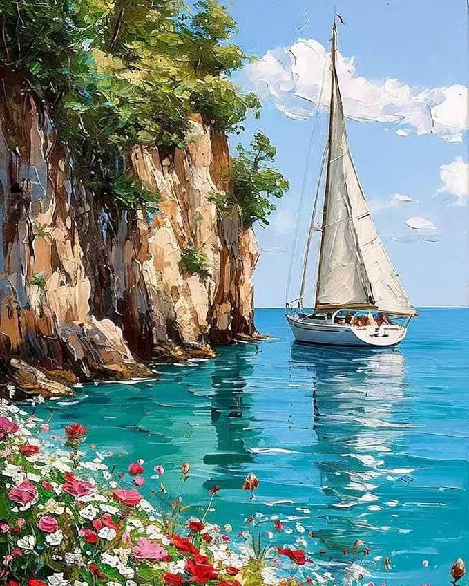 Mrnsiet Sailboat DIY Paint by Numbers by Mrnsiet
