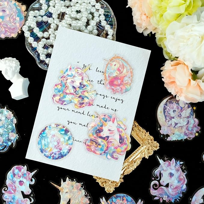 30 Pcs Sparkly Unicron Aesthetic PET Stickers - Image 6