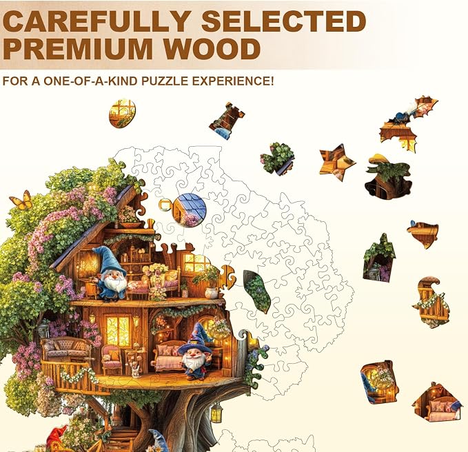 Elf Tree House Puzzles Adults Gifts Wooden 175 Pieces 11.4 * 11in - Image 3