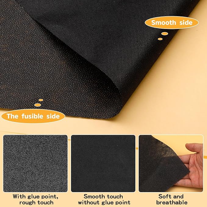 UzecPk Medium Weight Iron On Interfacing Fabric - Image 3