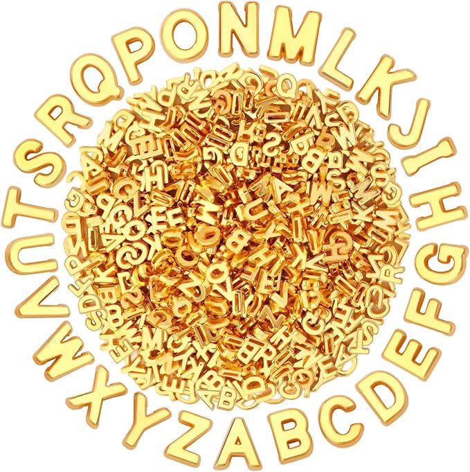 Augshy 700Pcs Gold Large Alphabet Letter Beads by Augshy