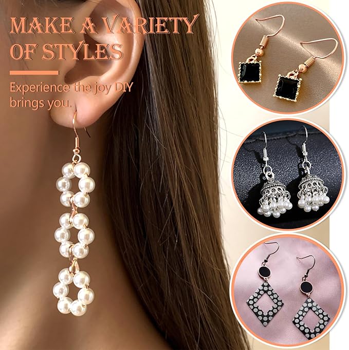 TOAOB 150pcs Hypoallergenic Earring Hooks Mixed Colors Ear Wire Hooks Earring - Image 7