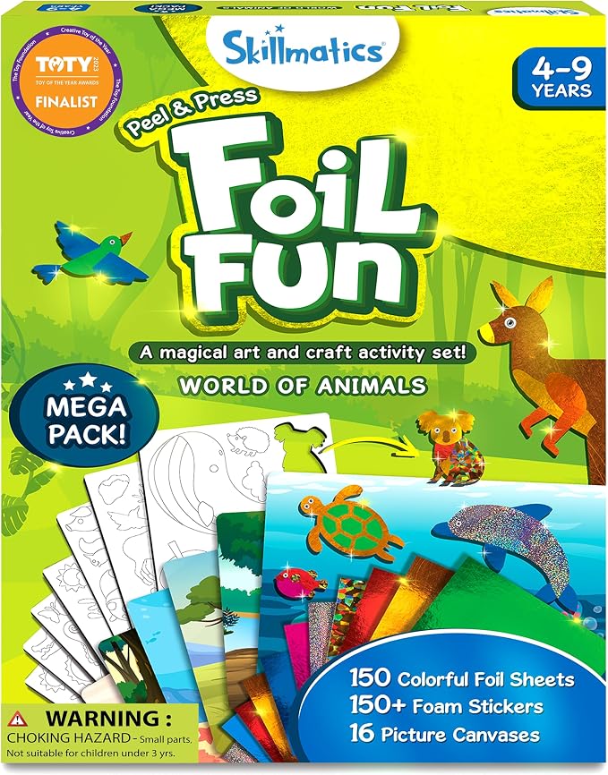 Skillmatics Foil Fun – Animals Mega Pack, No Mess Art by Skillmatics