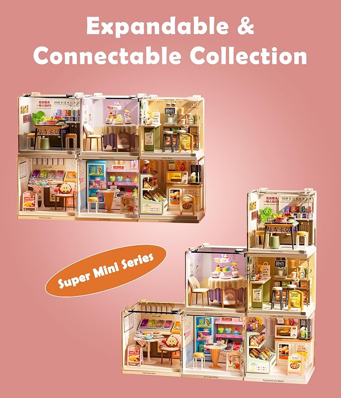 Ice Cream Shop Miniature House Kit, Plastic DIY Dollhouse - Image 6