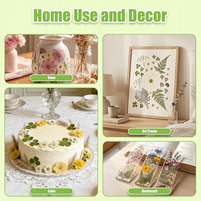 110Pcs Dried Flowers for Crafts, Real Pressed Flowers Dry Leaves Bulk Natural - Image 6