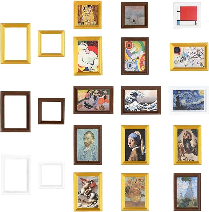 1:12 Scale 15 pcs Miniature Dollhouse Picture Frames by Cyraft