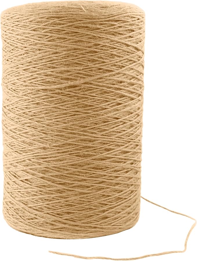 1mm x 2500 Feet Natural Jute Rope, Twine for Gardening Tomato Climbing Plant Tie Floristry Crafts Gift Wrapping Packing Decor