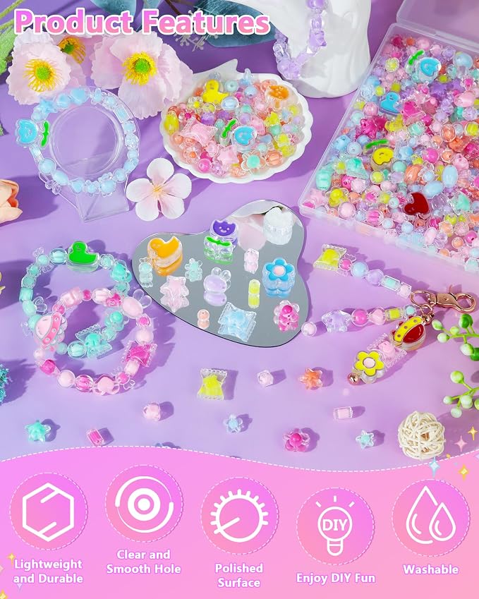 FIVEIZERO 400PCS Assorted Acrylic Beads - Image 4
