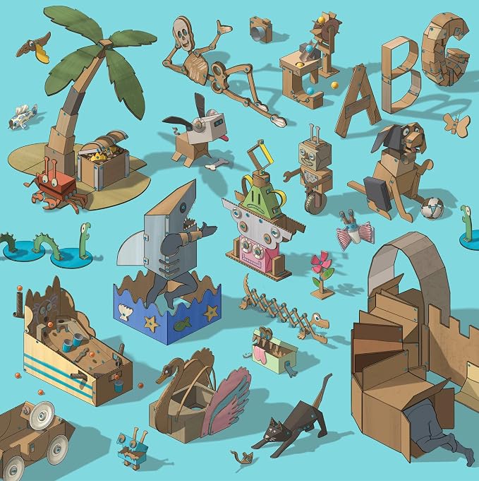 Makedo Explore | Upcycled Cardboard Construction Toolkit in Small Toolbox | - Image 4