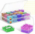 Bead Organizer Box, 2 Pack 30 Pcs Clear Plastic Storage Containers Features by Profasion