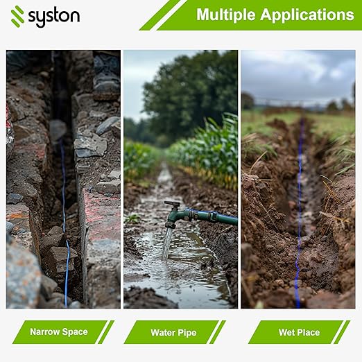 14 AWG Tracer Wire 600V 100% Solid Copper Conductor Direct Burial Underground, Blue Tracer Wire for Locating Underground Pipes and Lines Water Sewer Pipe Fiber Optic Gas Electrical Wire, 500 FT