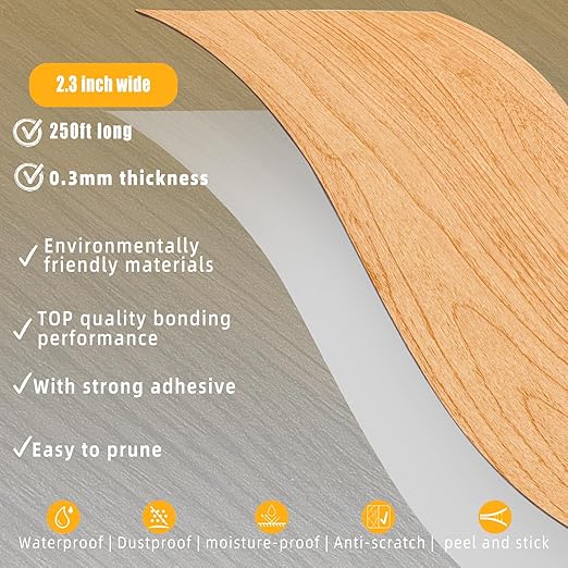 GSCIT Club Wood Grain Repair Tape, 2.3 inch X 250ft Self Adhesive Maple Grain Repair Patch for Tables, Chairs, Baseboards, Doors, Windows, Floors, Handicraft DIY.