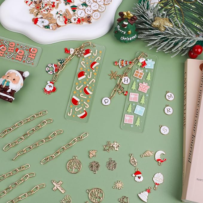 245PCS Acrylic Bookmark Blanks Thicken 12 DIY Bookmark Making 15 Christmas UV - Image 5