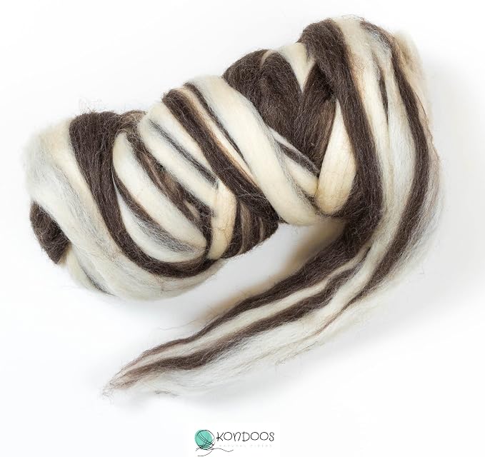Natural Wool roving, 8 OZ. Best - Image 4