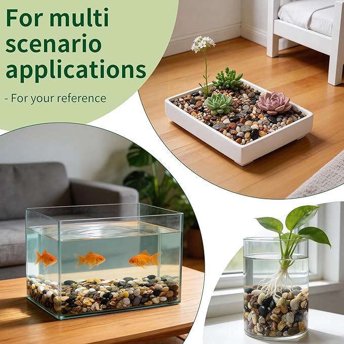 Small Rocks for Plants，3/8" Small Pebbles，1lbs Small River Rocks Decorative Pea - Image 4