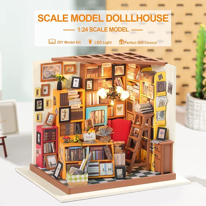 RoWood DIY Miniature Dollhouse Kit, 1:24 Scale Tiny House Building Kits - Image 2
