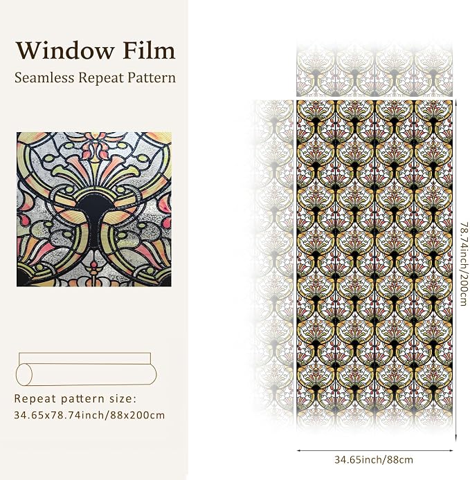 3D Vintage Stained Glass Window Film - Image 4
