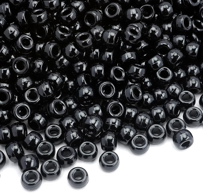 1100 Pcs Black Pony Beads for Jewelry Making, Bead for Bracelets Necklace Making by anpiwshjo