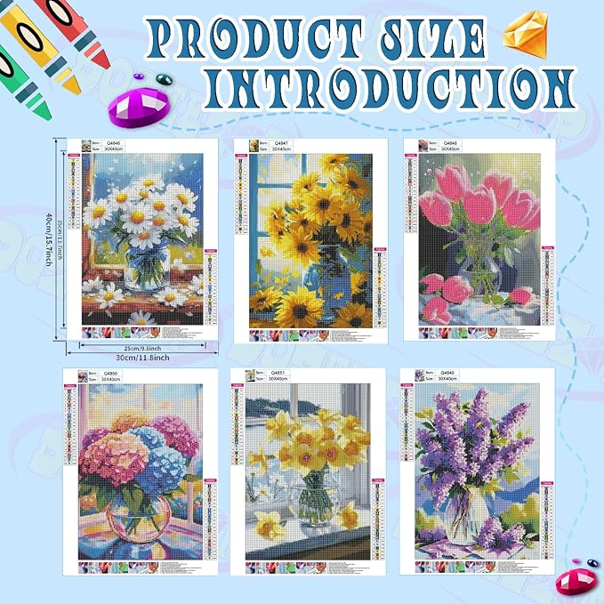 DOZEEZOP 6 Pack 5D Diamond Painting Kits - Image 2