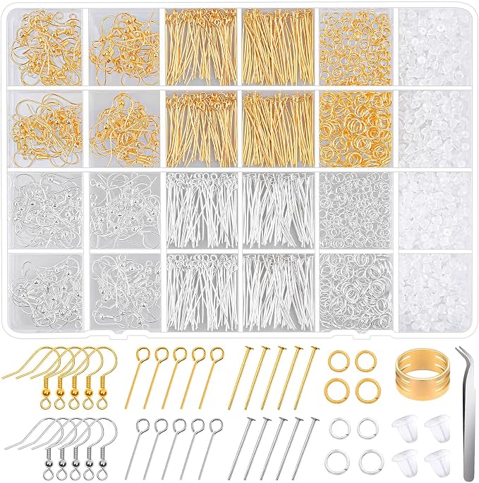Hypoallergenic Earring Making Kit, modacraft 2000Pcs Earring Making Supplies Kit by Modacraft