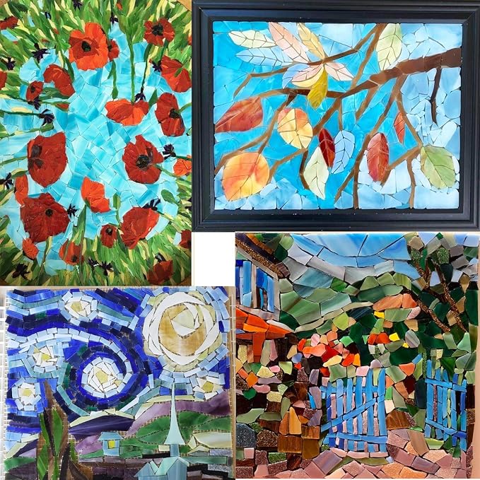 Lanyani 10 Sheets Variety Stained Glass Sheets Pack, 4 x 6 inch Large Cathedral - Image 6