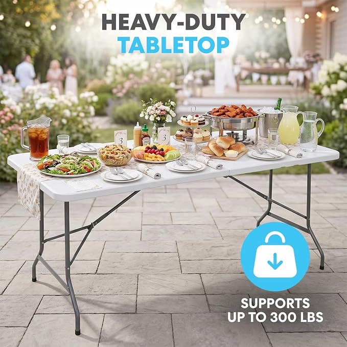 SIMPLI-Magic White Foldable Table, and Picnics - Image 5