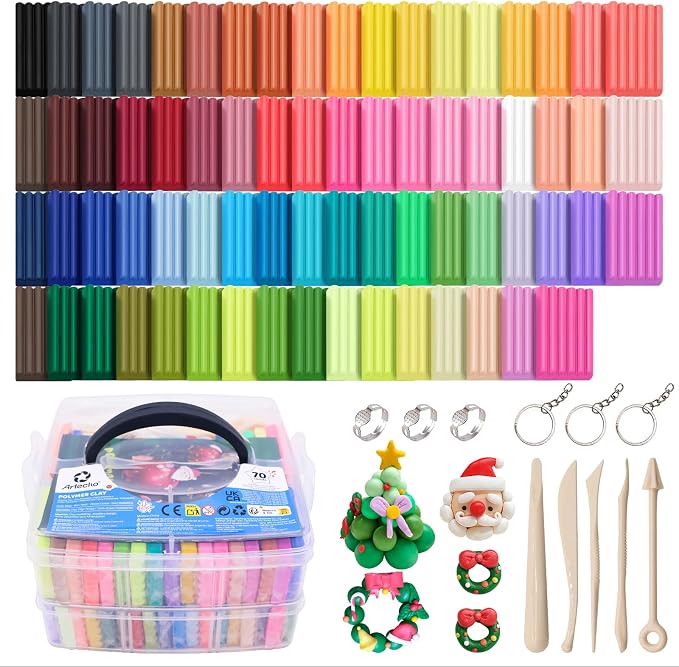 Artecho Polymer Clay Kit, 70 Colors Oven Bake Clay | Modeling Clay by Artecho
