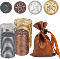 Metal Coin Set with Leather Organizer by Unknown