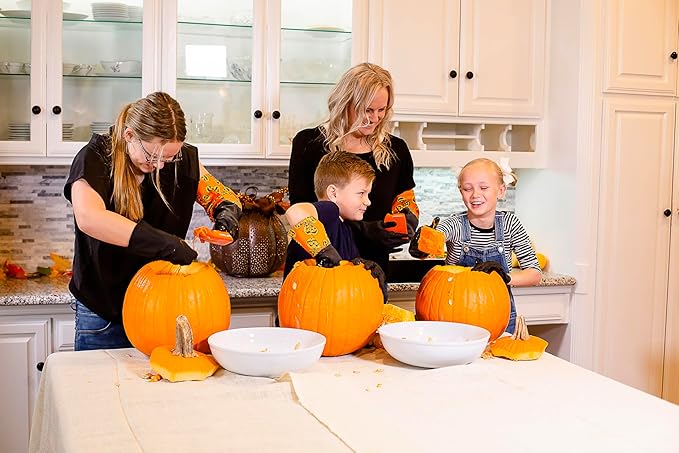 Pumpkin Scraper Glove – As Seen On Shark Tank - Mess Free and Fun Pumpkin Carving Kit – Carve and Clean Jack-O-Lantern Guts with Ease and Zero Mess on Your Hands! (Kids Kit)