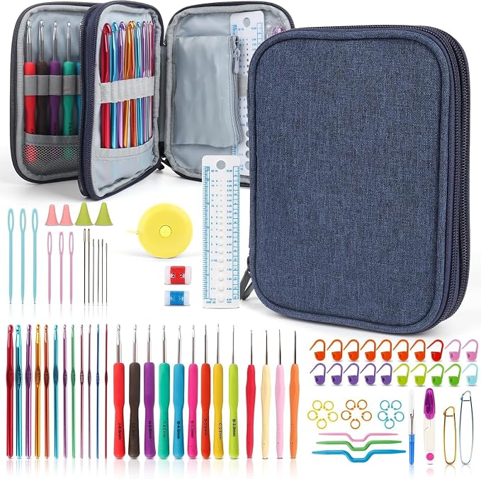 Katech 99-Piece Crochet Hooks Set, Crochet Hook Kit by Katech