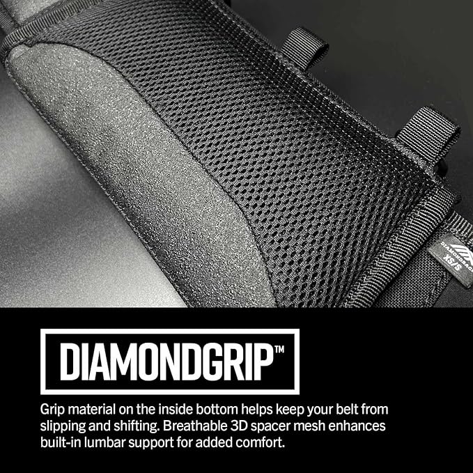 Diamondback Tempo Tool Belt - Tool Belts for Men with Lumbar Support - Utility Belt with 10 Attachment Points for Tool Belt Pouches (M/L)