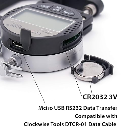 Digital Thickness Gauge, DTNR-0055 0-0.4 inch/10mm, 0.00005"/0.001mm Resolution