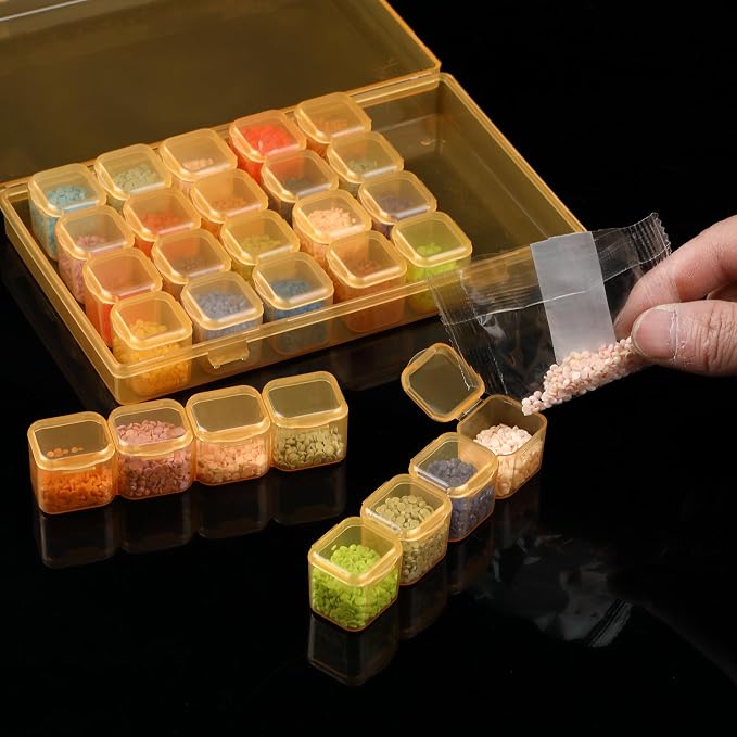 Mr. Pen- Bead Storage Containers, 28 Grids, 2 Pack, Transparent Orange | 160 - Image 7
