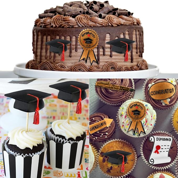 Sakolla Graduation Fondant Molds Silicone Doctoral Cap Diploma Chocolate Candy - Image 5