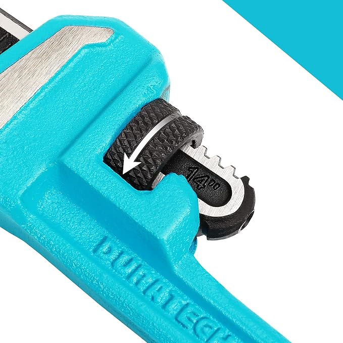 DURATECH 14-Inch Heavy Duty Pipe Wrench, Adjustable Plumbing Wrench, Malleable Cast Iron Handle, Exceed GGG standard