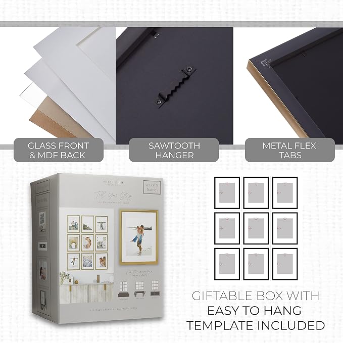 Sheffield Home 9 Piece Gallery Wall Frame Set, 11x14 Inch - Image 5