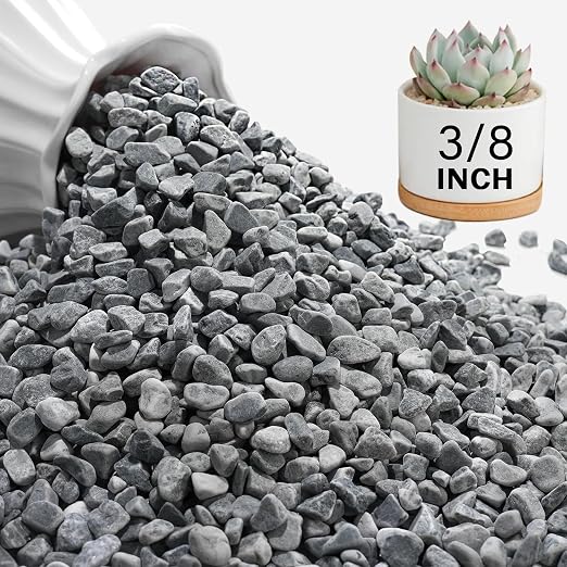 NUPICK 3 lbs Pebbles for Indoor Plants, 3/8 Inch Pea Gravel for Fish Tank by CreateAmazingChoice