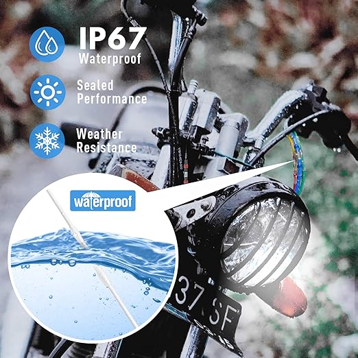 Kuject 100PCS Solder Seal Wire Connectors AWG 26-24, White Solder Seal Heat Shrink Butt Connectors Terminals Waterproof Wire Splice Connector for Marine Boat Wire Joint