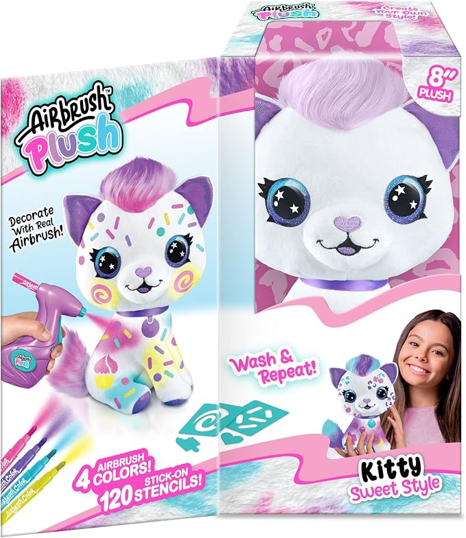 Canal Toys Personalize Airbrush Plush Large Kitty! Decorate, Repeat! Customize - Image 2