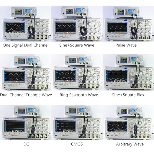 Koolertron Upgraded 60MHz DDS Signal Generator Counter,High Precision Dual-Channel Arbitrary Waveform Function Generator Frequency Meter 200MSa/s (60MHz)