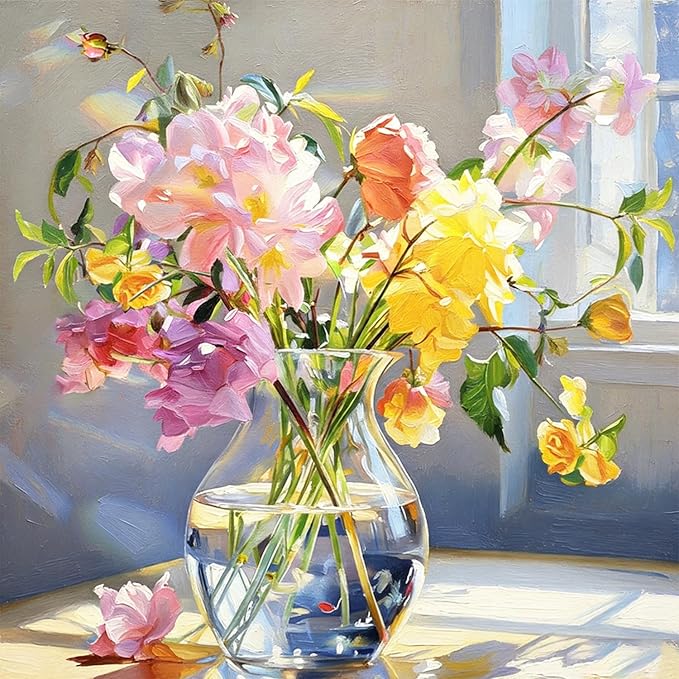 PHANTASYART Flowers Paint by Numbers Kit by PHANTASYART