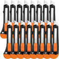 Box Cutter, Utility Knife, 16 Pack Box Cutter Retractable, Box Cutter Knife for Cardboard, Paper, Vinyl, Retractable Utility Knife Heavy Duty, 18mm Wide Snap-Off Blade, Box Cutters