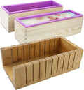 2 PCS Silicone soap molds -1 PCS Soap Cutting Tool Set Wooden Bamboo by MDPQT