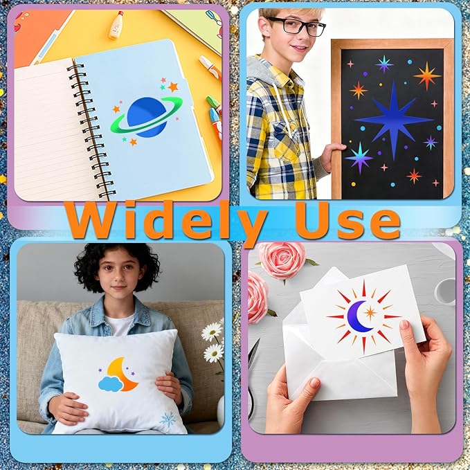 18 PCS Large Star Stencil for Painting Reusable Paint Stencils for Walls - Image 6