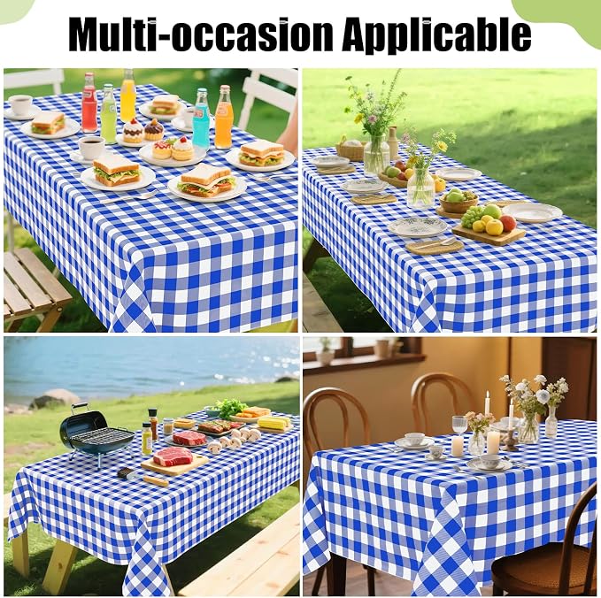 Smiry Rectangle Table Cloth, Waterproof Vinyl Tablecloth - Image 6