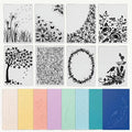 Geiserailie 8 Pcs Embossing Folders 2d/3D Embossing Machine Template Paper Card by Geiserailie
